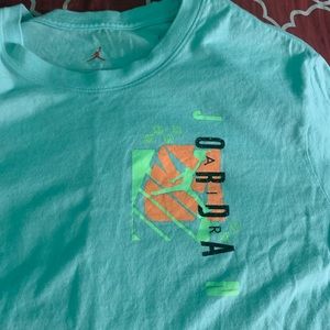 Jordan shirt (Light blue, green & orange)